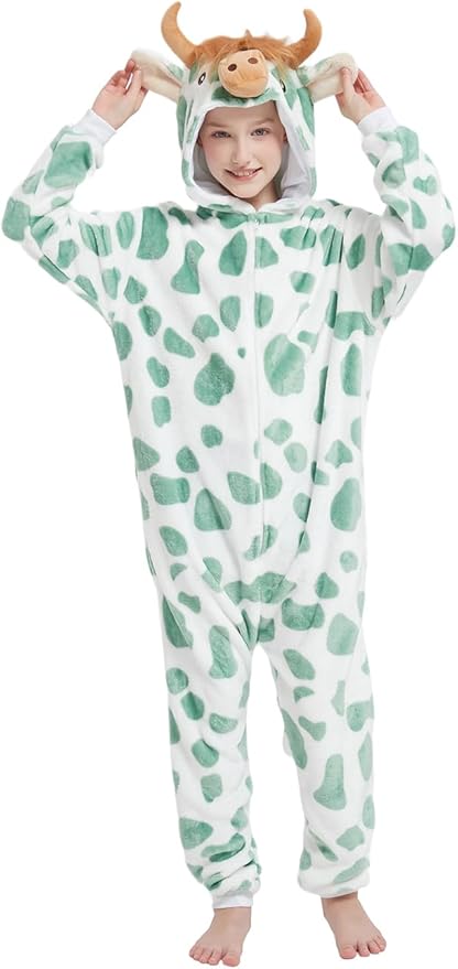 ABENCA Kids Onesie Animal Girls Costume One Piece Pajamas Sleepwear Cosplay Halloween Christmas