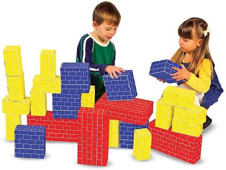 Melissa & Doug Jumbo Extra-Thick Cardboard Building Blocks - 40 Blocks in 3 Sizes