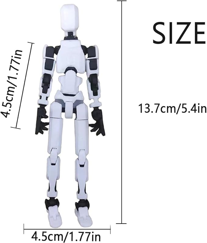 2025 New Assembly Completed-Titan 13 Action Figure,Dummy Robot 13 Action Figures Set,3D Printed Multi-Jointed Action Figures,Nova 13 Action Figure for Collectors Desktop Decorations (White)