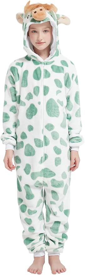 ABENCA Kids Onesie Animal Girls Costume One Piece Pajamas Sleepwear Cosplay Halloween Christmas