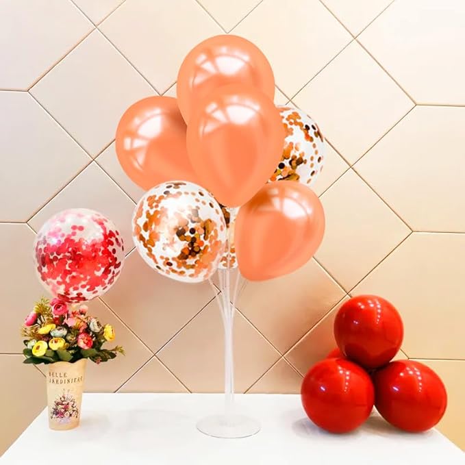 Rose Gold Balloon Stand Centerpiece Table Decorations for Birthday Anniversary Engagement Wedding Bridal Shower Graduation Mother's Day Party Decorations(Rose gold set4)