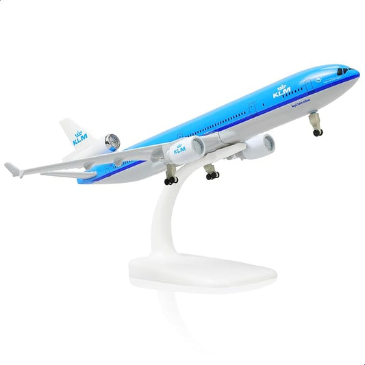 MD-11 NL-KLM 1/300 Diecast Metal Airplane Model with Stand -Alloy Boeing Airplane Model for Adult(PH-BFU) -8.3 inches Model Plane for Aviation Enthusiasts Gifts, Display Decorations