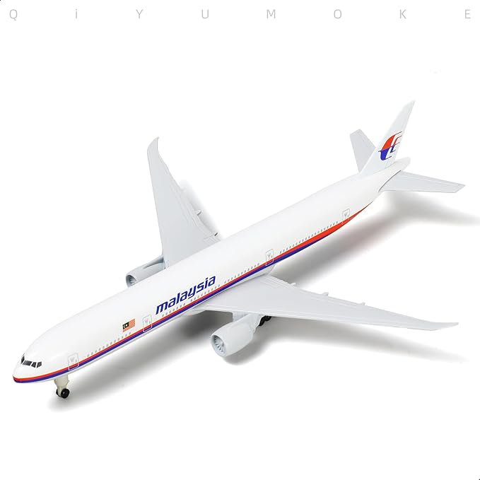 1/300 Boeing 777 Malaysia Diecast Metal Airplane Model with Stand -777 Airplane Model for Adult with Stand (8.3 inches Long) Aviation Enthusiasts Gifts, Desktop Display Decorations
