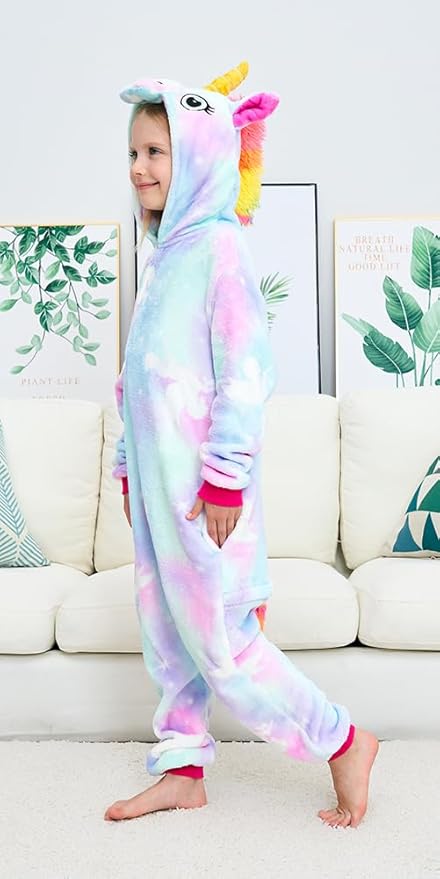Kids Unicorn Onesie Pajamas One-Piece Cosplay Costume Animal Sleepwear Girls And Boys