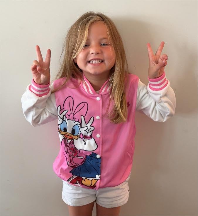 Disney Minnie Mickey Stitch Princess Frozen Elsa Marvel Jacket Lightweight Coat Button up Color Block Sweatshirt 2-14 Years