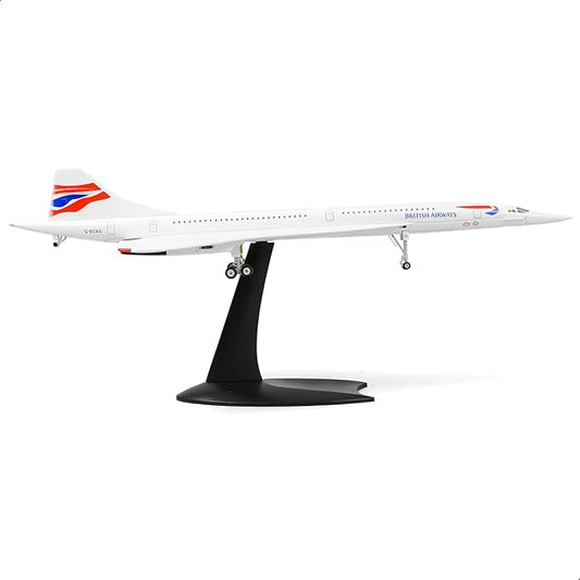 1/200 Concorde Airplane Model Diecast Metal Aircraft Model Kit Simulation Display Aircraft Model Two Versions Available for Display Collections or Gift (1/200 British Airways)