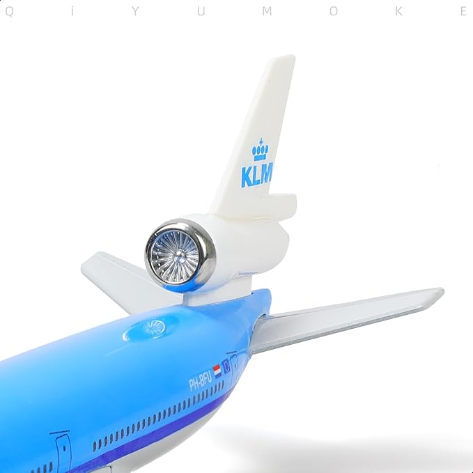 MD-11 NL-KLM 1/300 Diecast Metal Airplane Model with Stand -Alloy Boeing Airplane Model for Adult(PH-BFU) -8.3 inches Model Plane for Aviation Enthusiasts Gifts, Display Decorations
