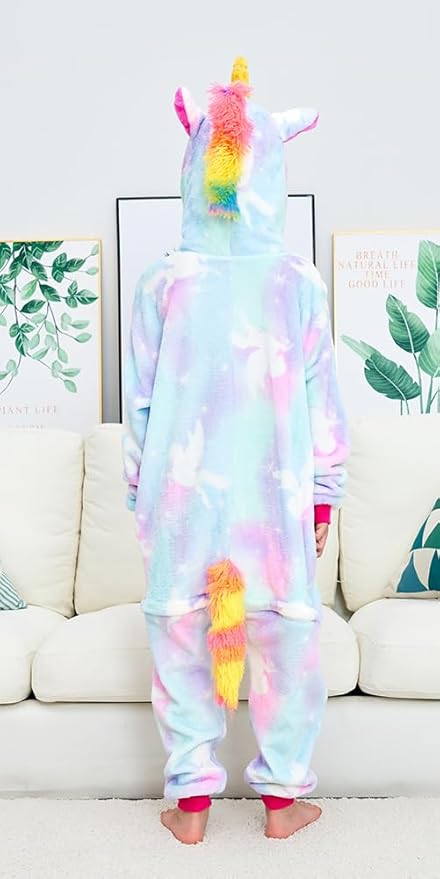 Kids Unicorn Onesie Pajamas One-Piece Cosplay Costume Animal Sleepwear Girls And Boys