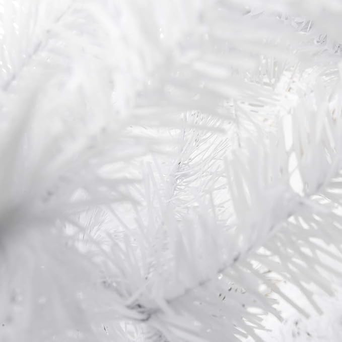 Bonnlo Artificial Christmas Tree, 8ft White Pointed Christmas Tree w/ 230 Branch Tips, Large Xmas Tree Holiday Party Decorations