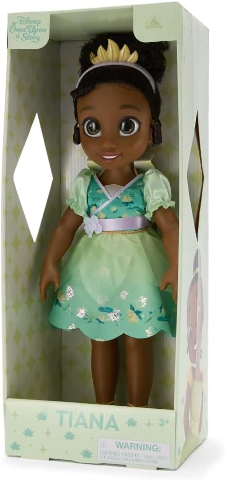 Disney Store Official Tiana Once Upon a Story Doll - 16 Inch Disney Princess Toys Featuring Reflective Eyes with 3D Pupil and Iris, Detailed Costume, Hair Comb & Shoes - Comes in Display Box