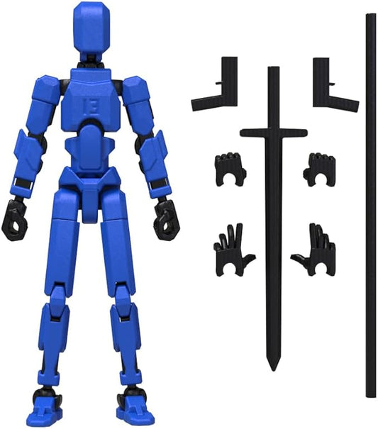 MerryXD T13 Action Figure,Assembly Completed Dummy Nova Titan Lucky 13 Action Figure 3D Printed Multi-Jointed Movable Toy Blue