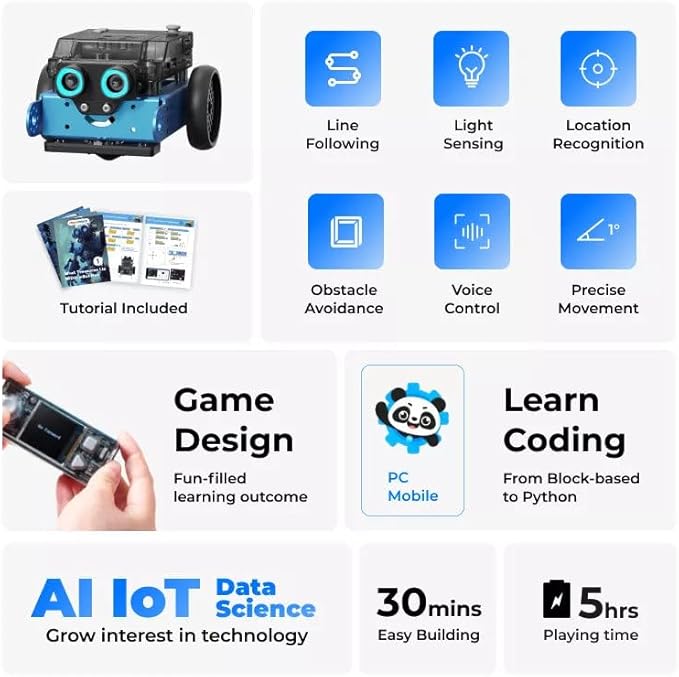 Makeblock mBot Neo Coding Robot for Kids, AI Learning Robot Support Scratch & Python Programming, Robotics Kit for Kids Ages 8-12 and up, Building STEM Robot Toys Gifts for Boys Girls