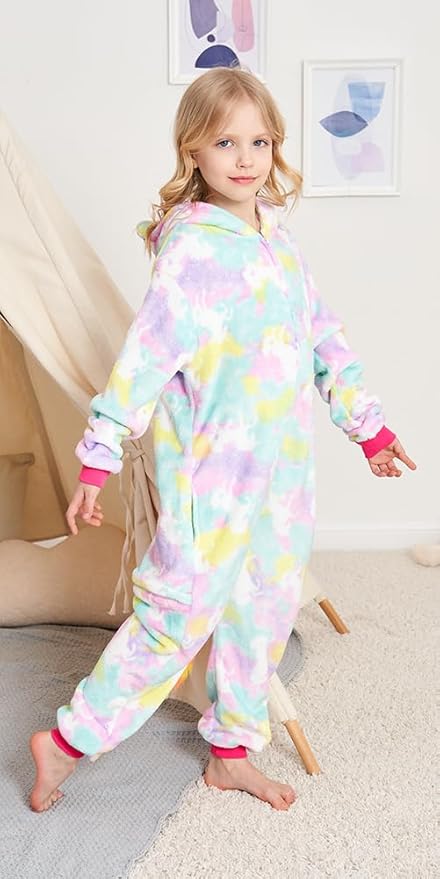 Kids Unicorn Onesie Pajamas One-Piece Cosplay Costume Animal Sleepwear Girls And Boys