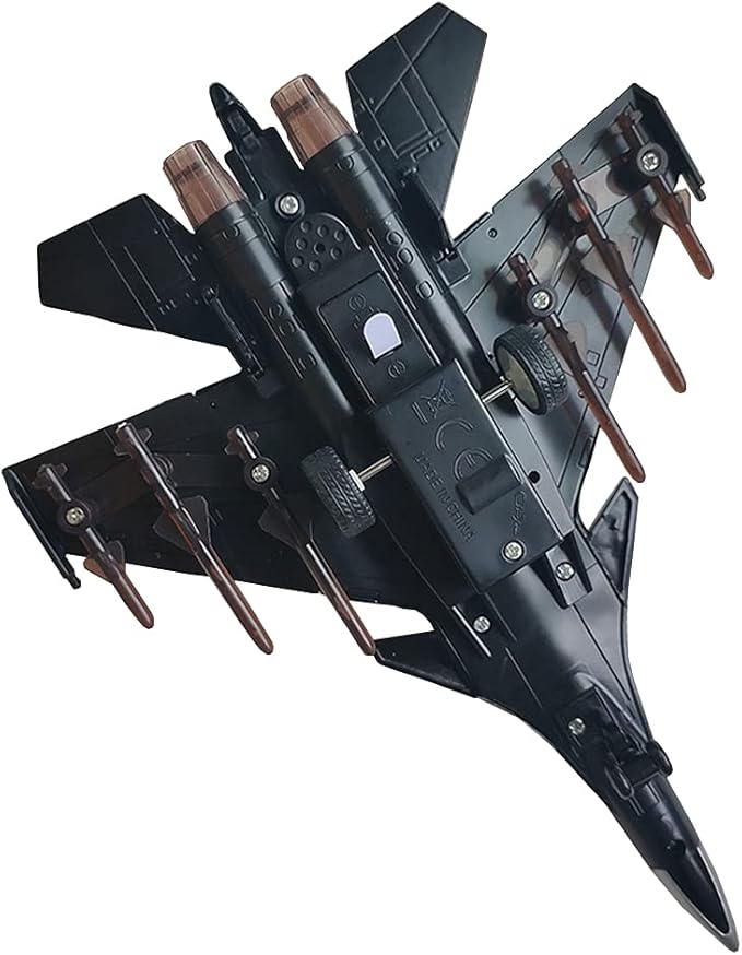 HSOMiD Army Air Force Fighter Jet Toy Military Airplane - Fun Lights and Sounds, Bump and Go Action Pretend Play Kids Aircraft Bomber Plane