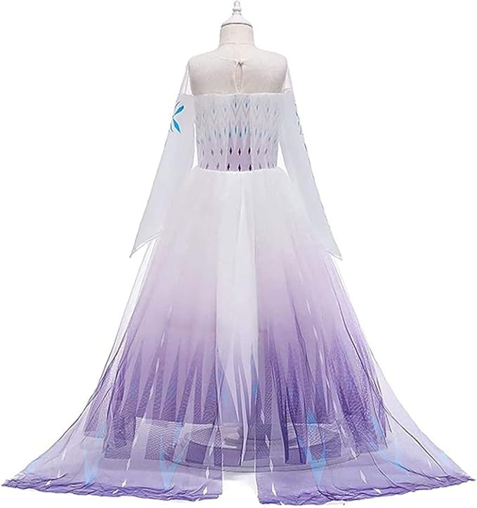 REXREII Little Girls Princess Dress Frozen Elsa Costume Halloween Cosplay Christmas Birthday Party Gown w/Accessories