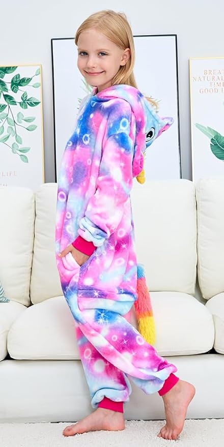 Kids Unicorn Onesie Pajamas One-Piece Cosplay Costume Animal Sleepwear Girls And Boys