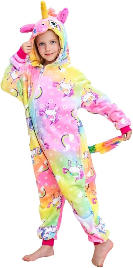 Kids Unicorn Onesie Pajamas One-Piece Cosplay Costume Animal Sleepwear Girls And Boys