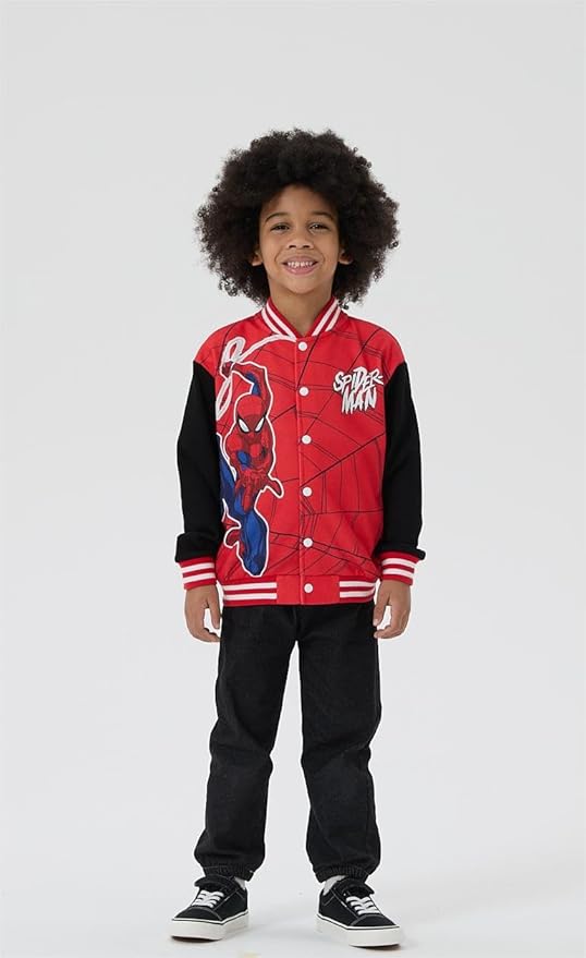 Disney Minnie Mickey Stitch Princess Frozen Elsa Marvel Jacket Lightweight Coat Button up Color Block Sweatshirt 2-14 Years