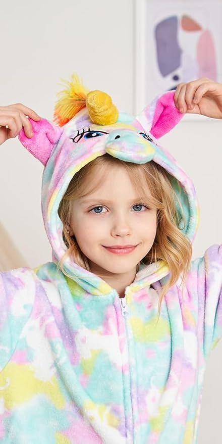 Kids Unicorn Onesie Pajamas One-Piece Cosplay Costume Animal Sleepwear Girls And Boys