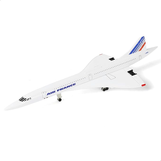 1/300 Scale Concorde for Air France Diecast Metal Airplane Model Kit with Stand Concorde Model Plane for Creative Desktop Decorations or Aircraft Gifts(7.9-Inch L)
