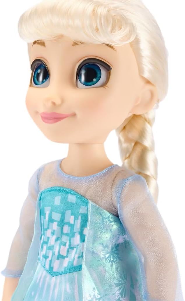 Disney Store Official Elsa Once Upon a Story Doll - 16 Inch Disney Princess Toys Featuring Reflective Eyes with 3D Pupil and Iris, Detailed Costume, Hair Comb & Shoes - Comes in Display Box