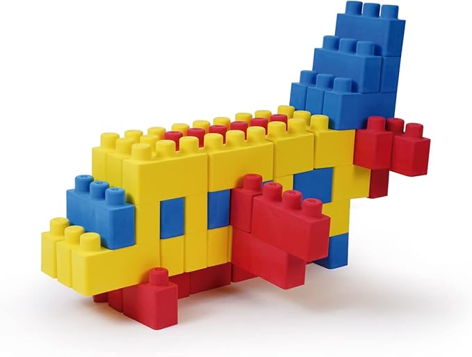 Max Foam Building Blocks | Large Size | 40-Piece Set (30 with 2 Pivots + 10 with 3 Pivots) | Creative and Educational Toy for Kids Ages 3+