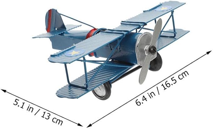 Garneck Retro Airplane Toy - 3pcs Mini Airplane Model Ornament Painted Crafts Iron Desktop Aircraft