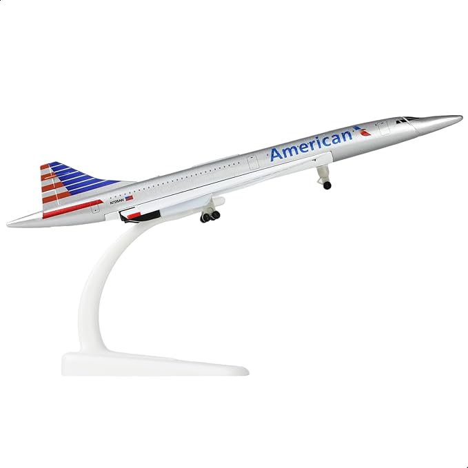 1/300 Scale AA Concorde Diecast Metal Airplane Model Kit with Stand Fantasy Concorde Model Plane for Adult Creative Decorations or Aircraft Souvenirs (7.9-Inch L)