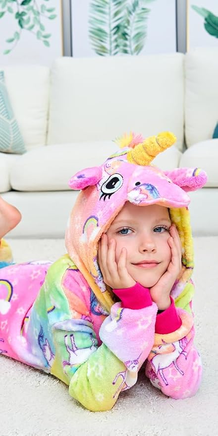 Kids Unicorn Onesie Pajamas One-Piece Cosplay Costume Animal Sleepwear Girls And Boys