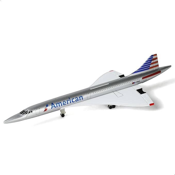 1/300 Scale AA Concorde Diecast Metal Airplane Model Kit with Stand Fantasy Concorde Model Plane for Adult Creative Decorations or Aircraft Souvenirs (7.9-Inch L)