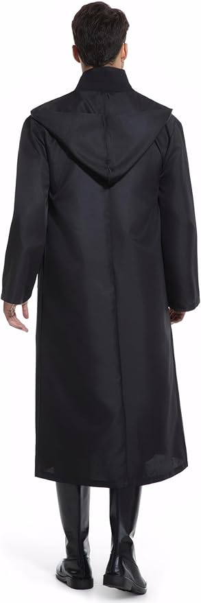 Men's Hooded Robe Tunic Cosplay Costume Knight Cloak Tunic Uniform Pants with Belt Full Set Halloween Outfits