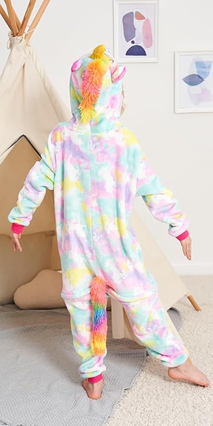Kids Unicorn Onesie Pajamas One-Piece Cosplay Costume Animal Sleepwear Girls And Boys