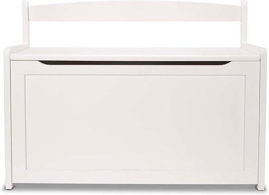 Melissa & Doug Wooden Toy Chest - White Furniture for Playroom - Kids Toy Box, Wooden Storage Organizer, Children's Furniture