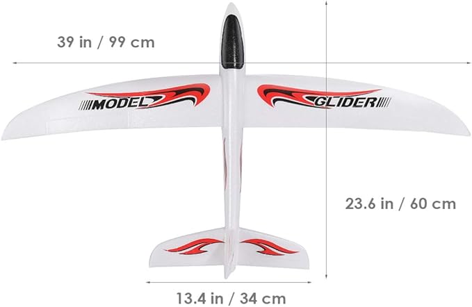 Zerodeko Foam Airplane Toy, 39 x 24 Large Throwing Glider Plane Toy Model Outdoor Flying Toy DIY Aeroplane Model Birthday Party for Kids Boys Girls 3+
