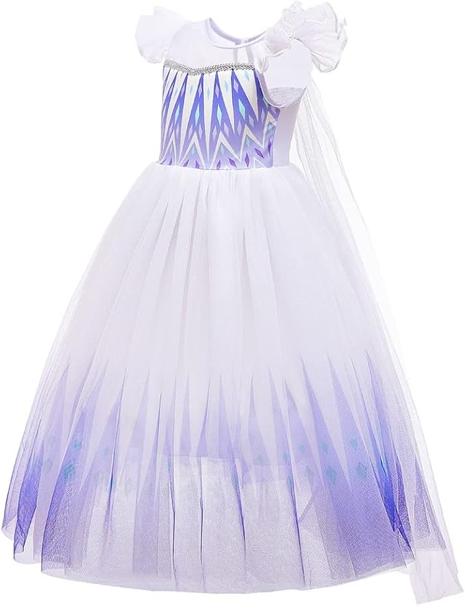 REXREII Princess Dress for Girls Halloween Party Cosplay Dress Up Frozen Elsa Snow Queen Costume Christmas Birthday Gown