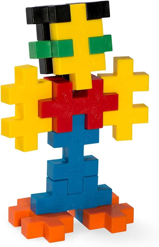 PLUS PLUS Big - 15 Piece Basic Mix - Construction Building Stem/Steam Toy, Interlocking Large Puzzle Blocks for Toddlers and Preschool