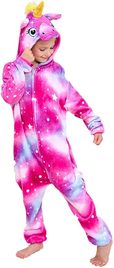 Kids Unicorn Onesie Pajamas One-Piece Cosplay Costume Animal Sleepwear Girls And Boys