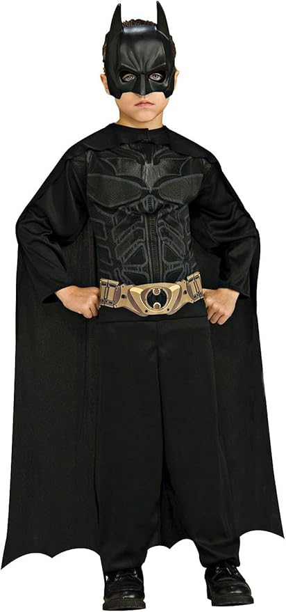 Imagine by Rubies The Dark Knight Rises: Batman Children's Action Suit with Cape and Mask Black, Medium, 4866