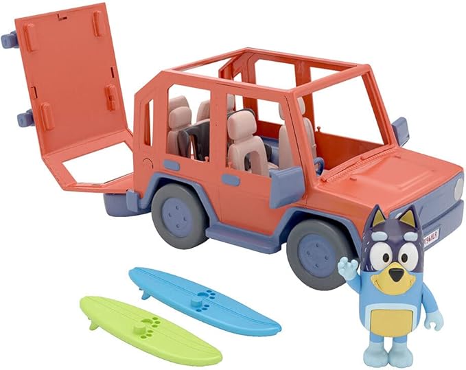 Bluey, 4WD Family Vehicle, with 1 Figure and 2 Surfboards | Customizable Car - Adventure Time | for Ages 3+, Multicolor, 13018
