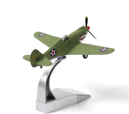1/72 Scale P-40B Tomahawk Fighter Jet AVG Fighter Model Die-Cast Metal Construction Military Display Collectible and Gift Idea for Aircraft Model Lovers.