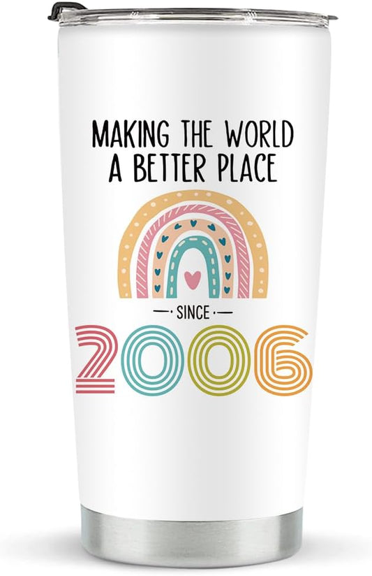 19th Birthday Gifts for Girls, Tumbler 20 oz Stainless Steel Vacuum Insulated Tumblers, 2006 Birthday Gifts for Girls, 19 Year Old Birthday Gifts, 19th Birthday Gift Ideas, 19th Birthday Tumbler