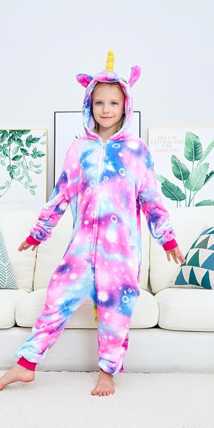 Kids Unicorn Onesie Pajamas One-Piece Cosplay Costume Animal Sleepwear Girls And Boys