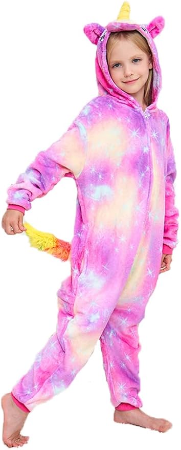Kids Unicorn Onesie Pajamas One-Piece Cosplay Costume Animal Sleepwear Girls And Boys