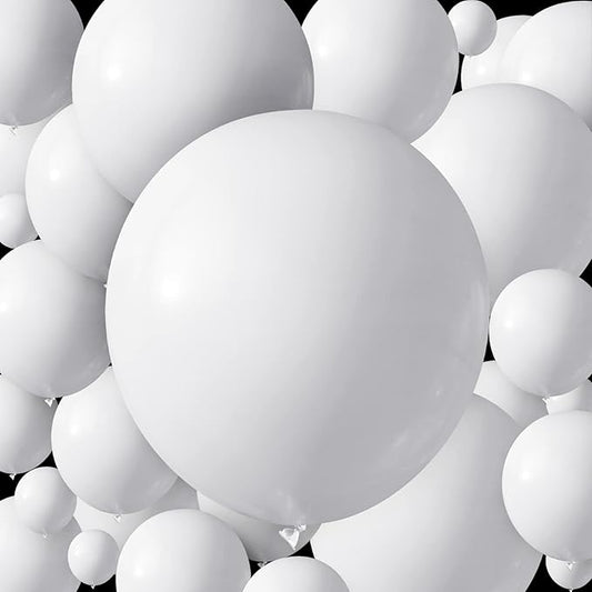 300 Pcs Latex Balloons Different Sizes 5/10/12/18 Inch Party Anniversary Balloons Bulk for Birthday Wedding Baby Shower Party Decoration(White)