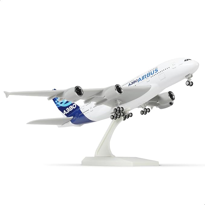 1/240 A380 Prototype Airplane Model Kits (30cm L) for Airbus A380 Resin Plane Model with Display Stand for Adult Aviation Gift or Display Decoration