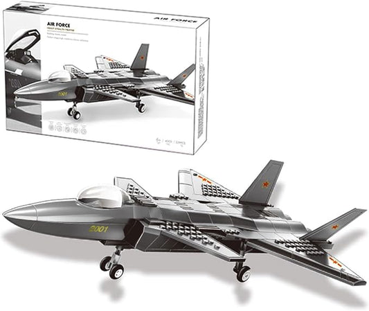 J-20 Heavy Stealth Fighter Military Fighter Air Force Building Block Set,WW2 Military Airplanes Model,Aircraft Plane Brick Building Set Toy Gifts for Kids and Adults,290PCS