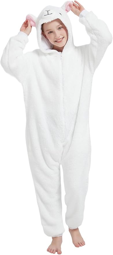 ABENCA Kids Onesie Animal Girls Costume One Piece Pajamas Sleepwear Cosplay Halloween Christmas