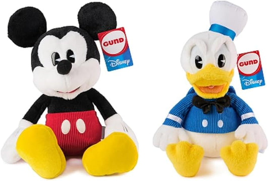 Donna's Home Emporium GND Dsney Officially Licensed 14" Plush 2 Piece Bundle, Mickey Mouse and Donald Duck