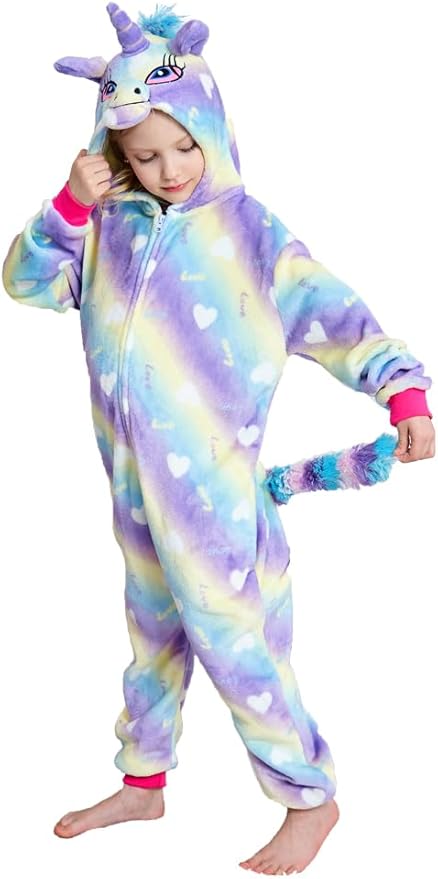 Kids Unicorn Onesie Pajamas One-Piece Cosplay Costume Animal Sleepwear Girls And Boys