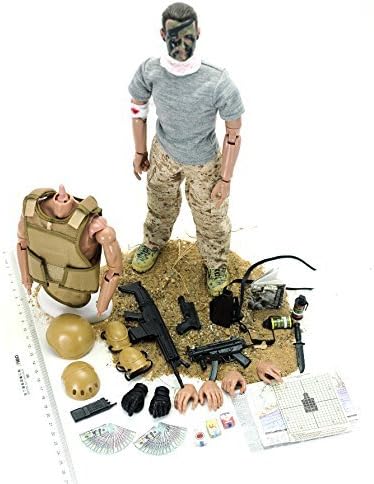 12" Wounded Soldier Action Figure 1:6 Scale Boys Children Playset